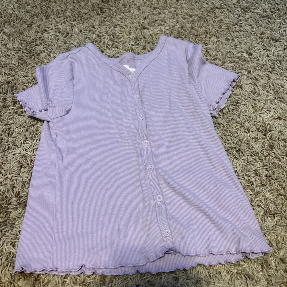 Wonder Nation Purple Button Down Shirt Casual Fit
